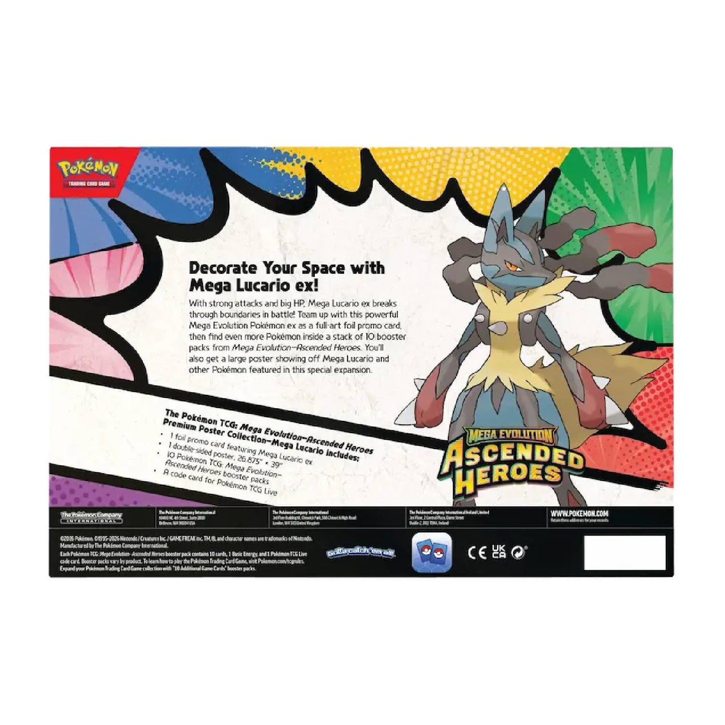 Pokémon TCG Premium Poster Collection en Español – Mega Lucario ex | Ascended Heroes