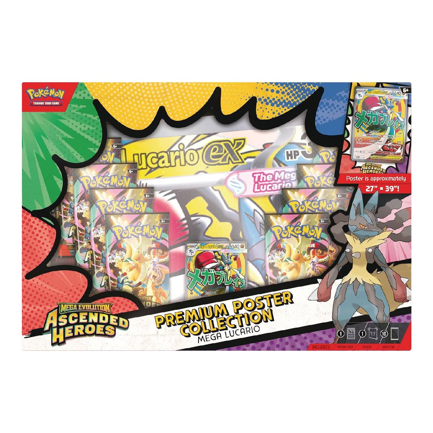Pokémon TCG Premium Poster Collection en Español – Mega Lucario ex | Ascended Heroes