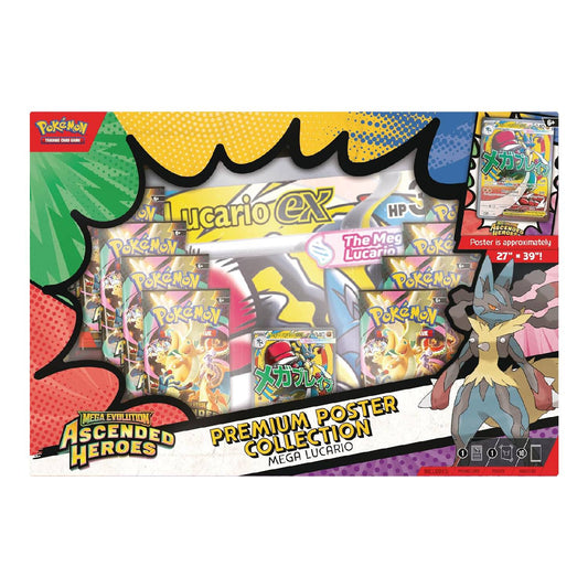 Pokémon TCG Premium Poster Collection en Español – Mega Lucario ex | Ascended Heroes
